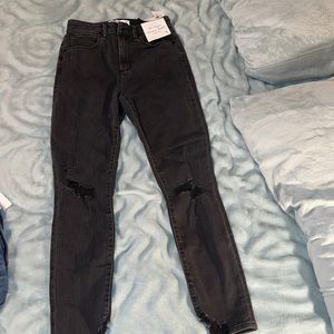 Super skinny Ankle High Rise Abercrombie jeans 2s charcoal/black